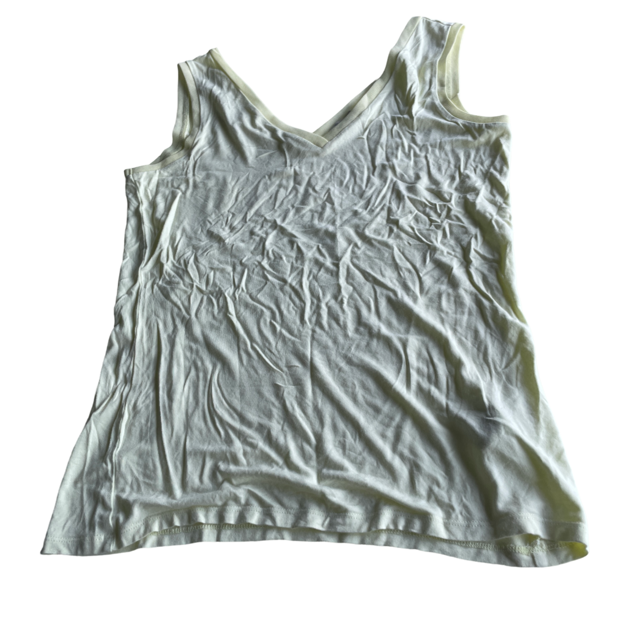 REISS YELLOW &nbsp;women sleeveless cotton yellow &nbsp;tee-shirt &nbsp;L 25 W17 SKU 5217