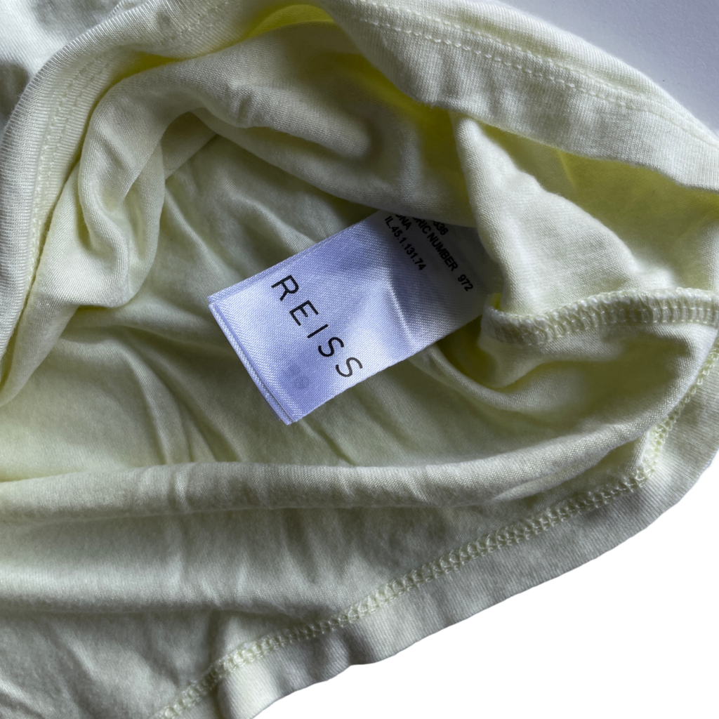 REISS Yellow Women's Sleeveless Cotton Tee-shirt L 25 W17 SKU 5217