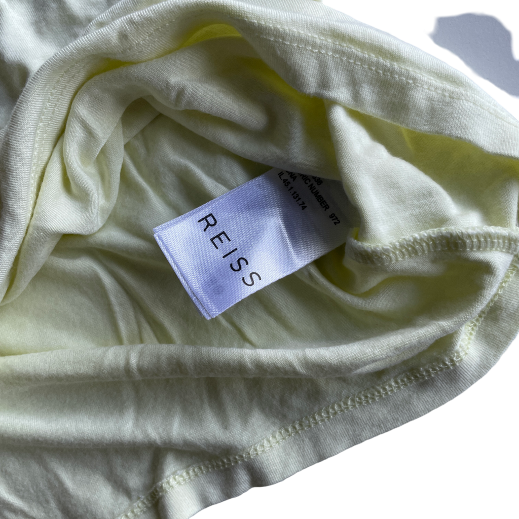 REISS Yellow Women's Sleeveless Cotton Tee-shirt L 25 W17 SKU 5217