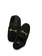 Vintage black fur loafers