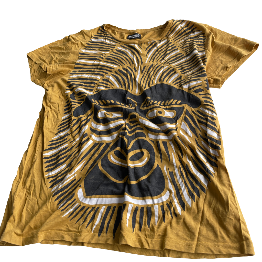 Women's Yellow and Mustard T-shirt tribal print t shirt &nbsp;L 28 W20 IN size M SKU 5225