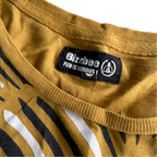 Women's Yellow and Mustard T-shirt tribal print t shirt ;L 28 W20 IN size M SKU 5225
