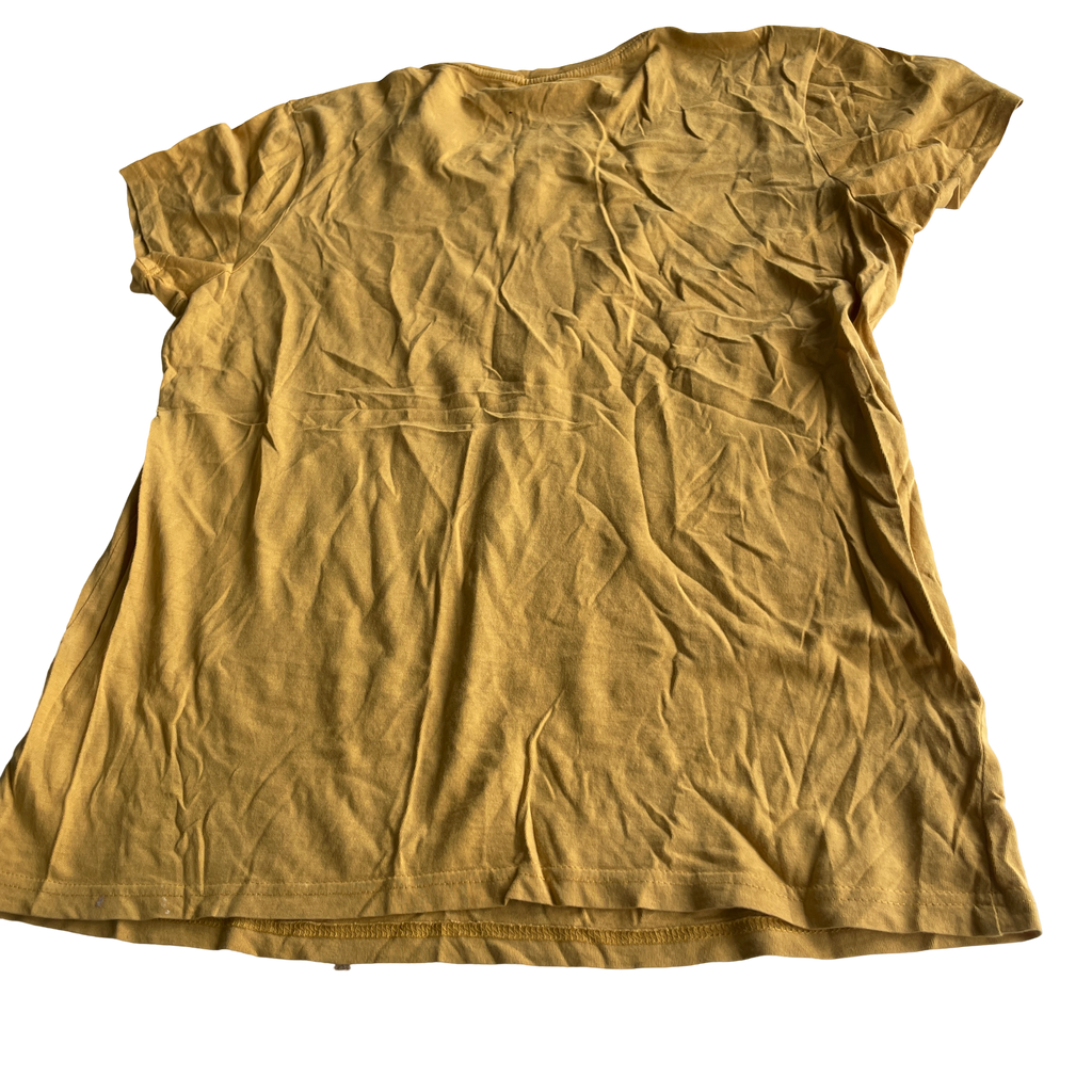 Women's Yellow and Mustard T-shirt tribal print t shirt ;L 28 W20 IN size M SKU 5225
