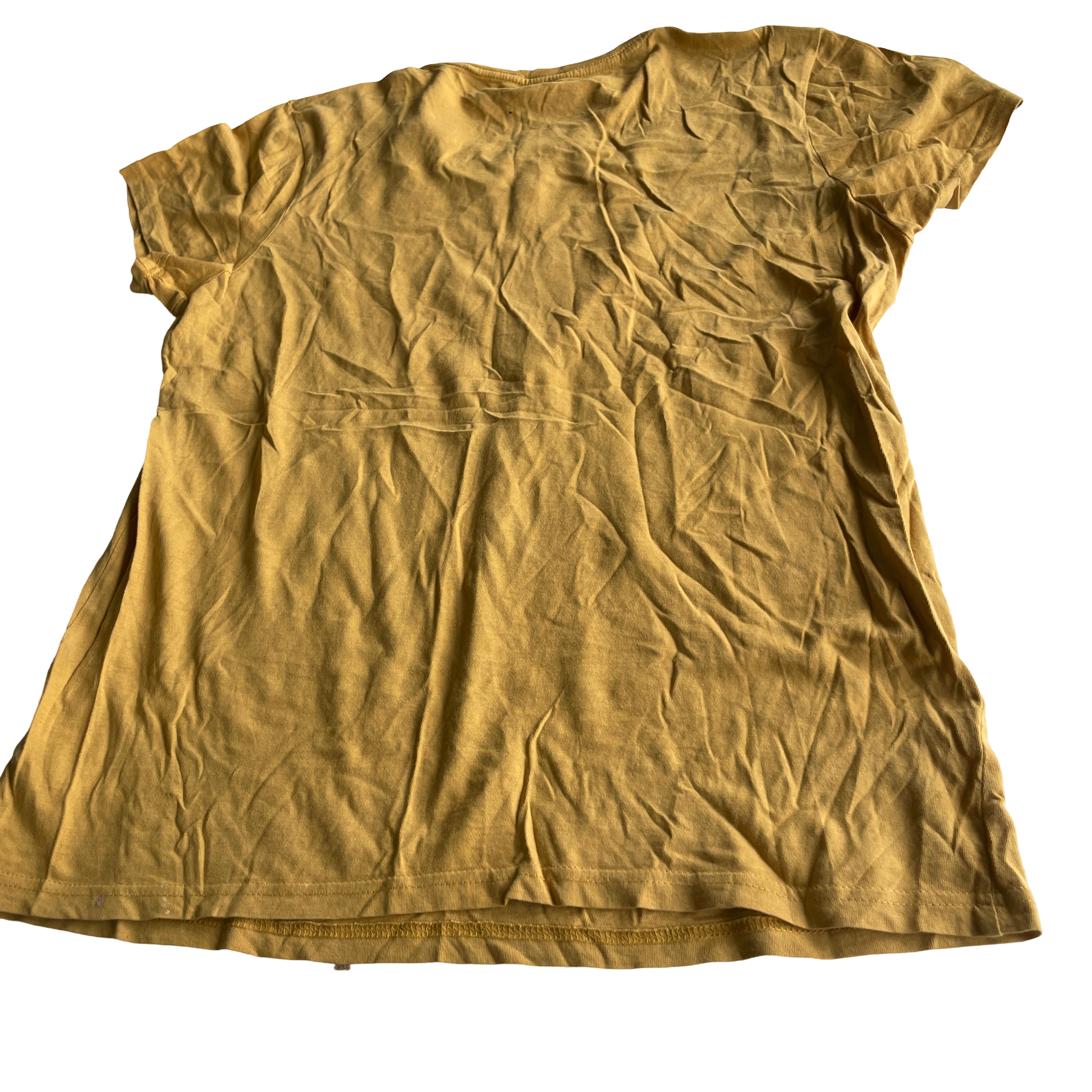 Women's Yellow and Mustard T-shirt tribal print t shirt ;L 28 W20 IN size M SKU 5225