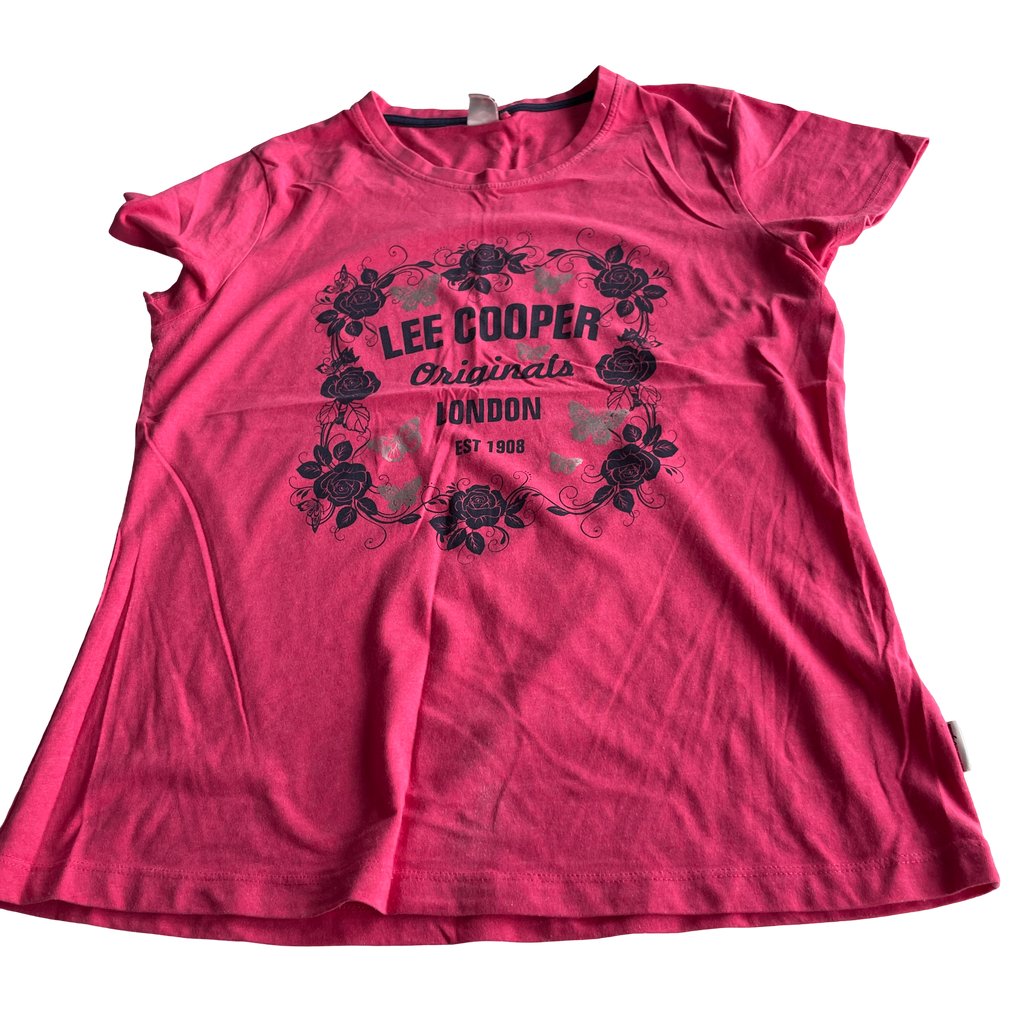 Lee Cooper Pink Short Sleeve Tops  Shirts for Women L 26 W 19 UK 16/XL SKU 5226