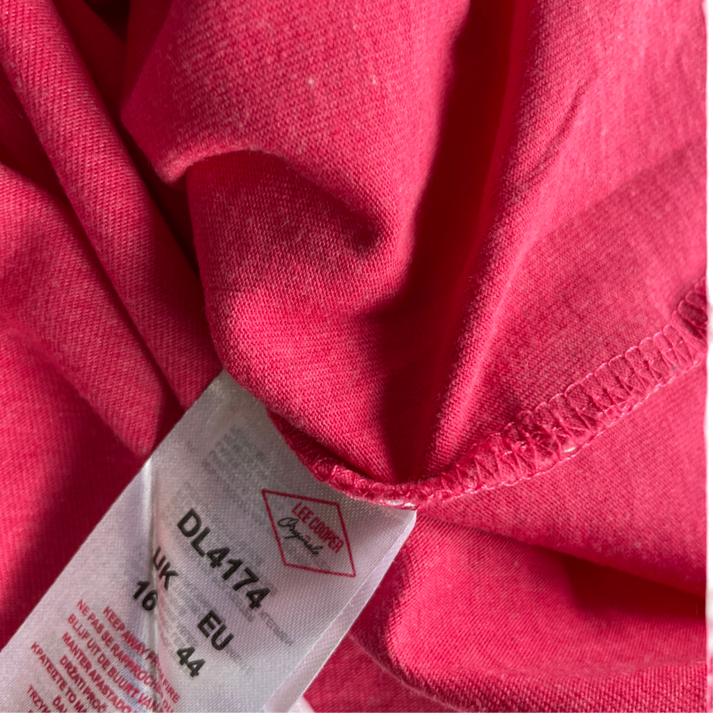 Lee Cooper Pink Short Sleeve Tops  Shirts for Women L 26 W 19 UK 16/XL SKU 5226