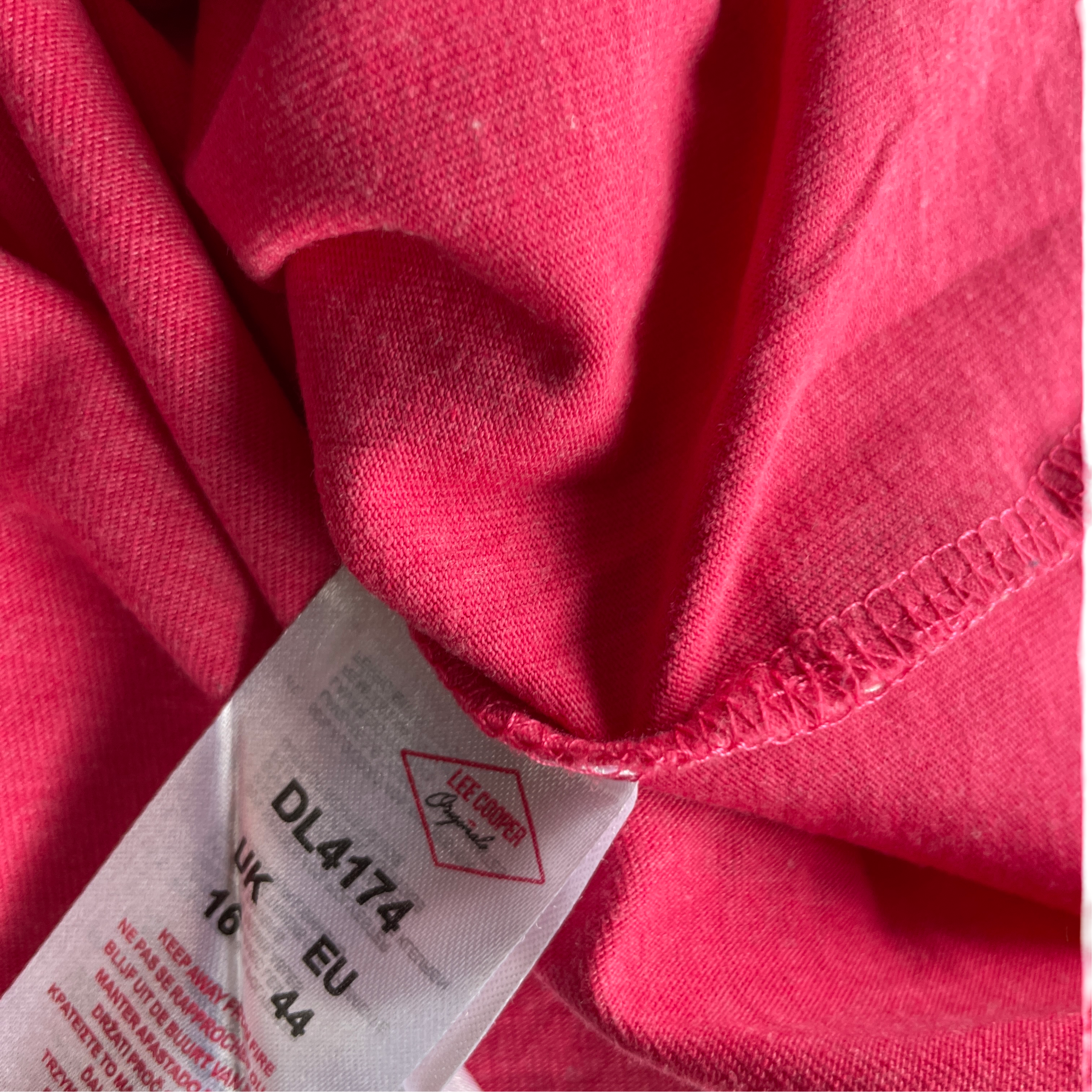 Lee Cooper Pink Short Sleeve Tops  Shirts for Women L 26 W 19 UK 16/XL SKU 5226