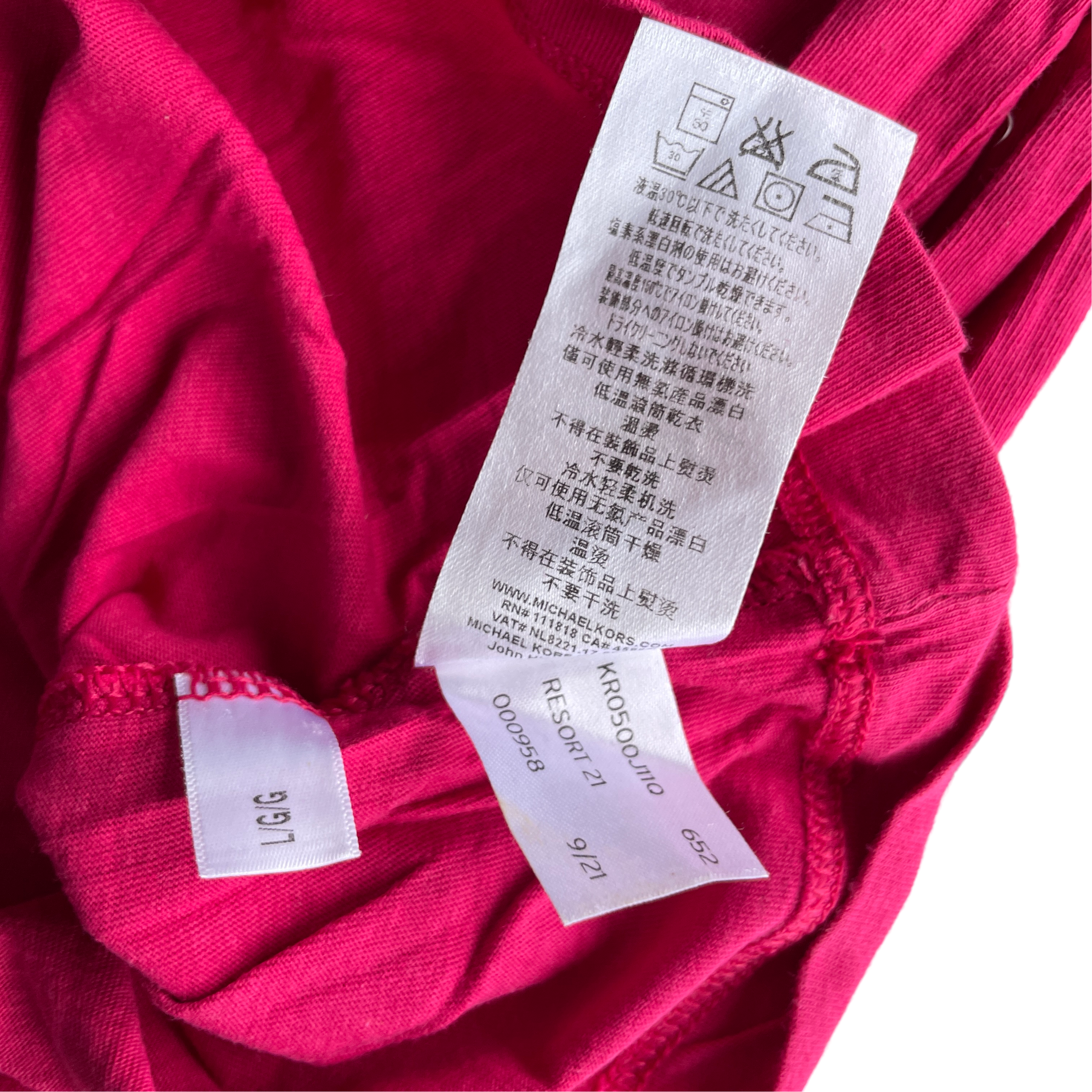Michael Kors  Hot Pink - SHORT SLEEVES TEE - Print T-shirt - large L 28 W 23 SKU 5227