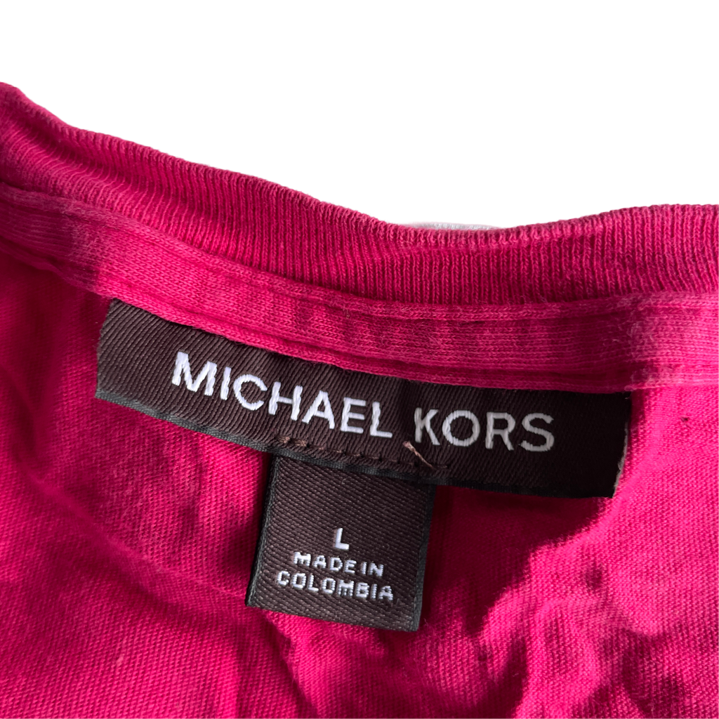 Michael Kors  Hot Pink - SHORT SLEEVES TEE - Print T-shirt - large L 28 W 23 SKU 5227