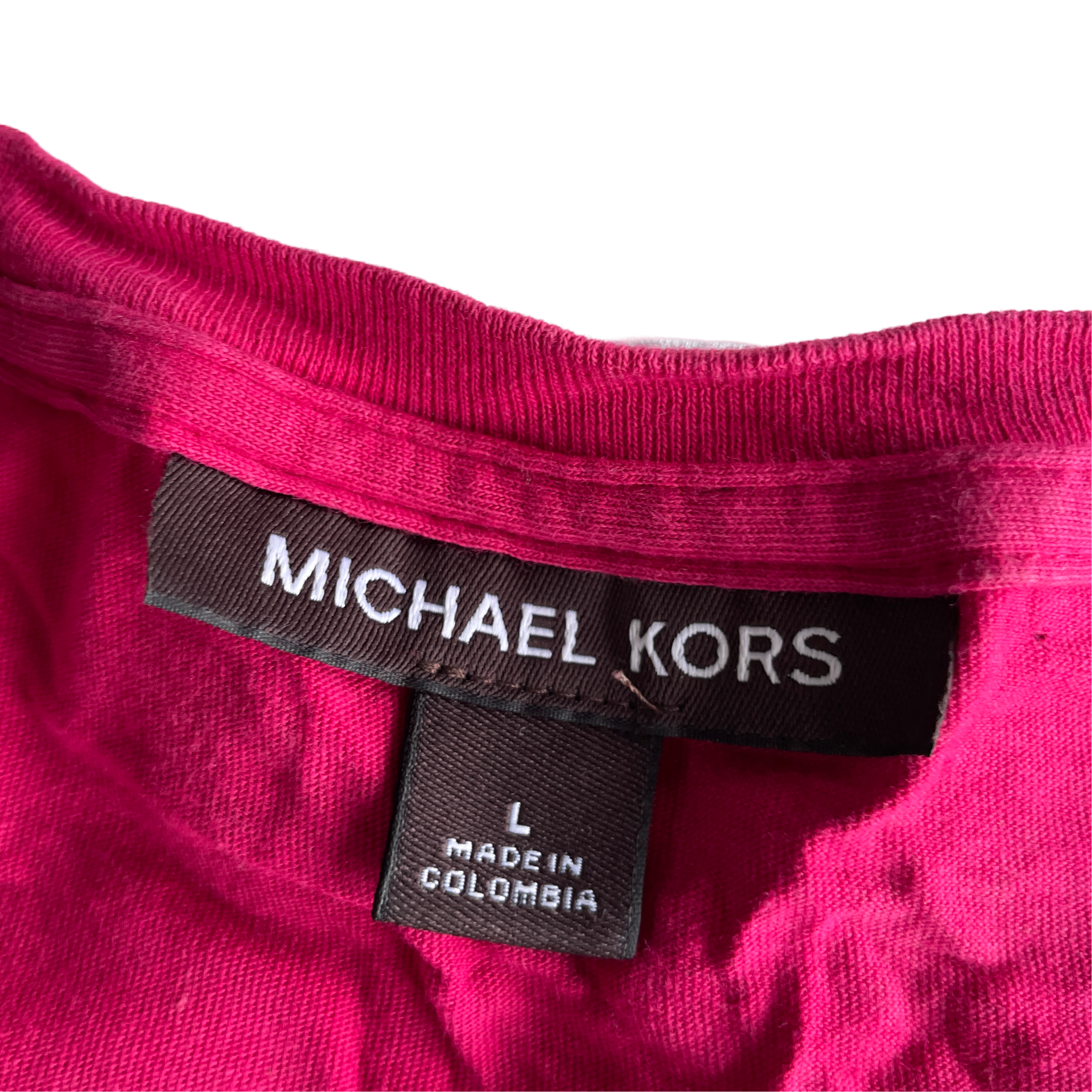 Michael Kors  Hot Pink - SHORT SLEEVES TEE - Print T-shirt - large L 28 W 23 SKU 5227