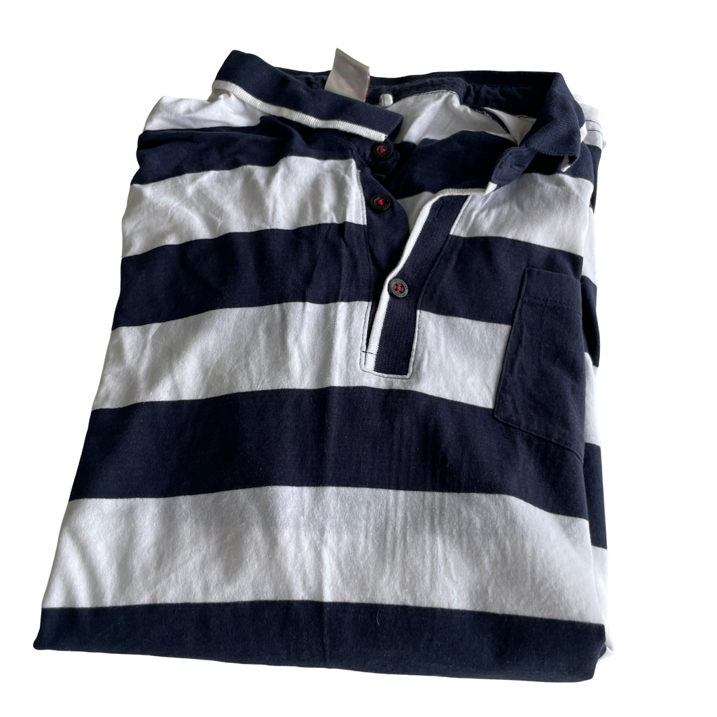 Lee Cooper White Casual Shirts Tops white and navy &nbsp;for Men IN L L29 W  20SKU 5228