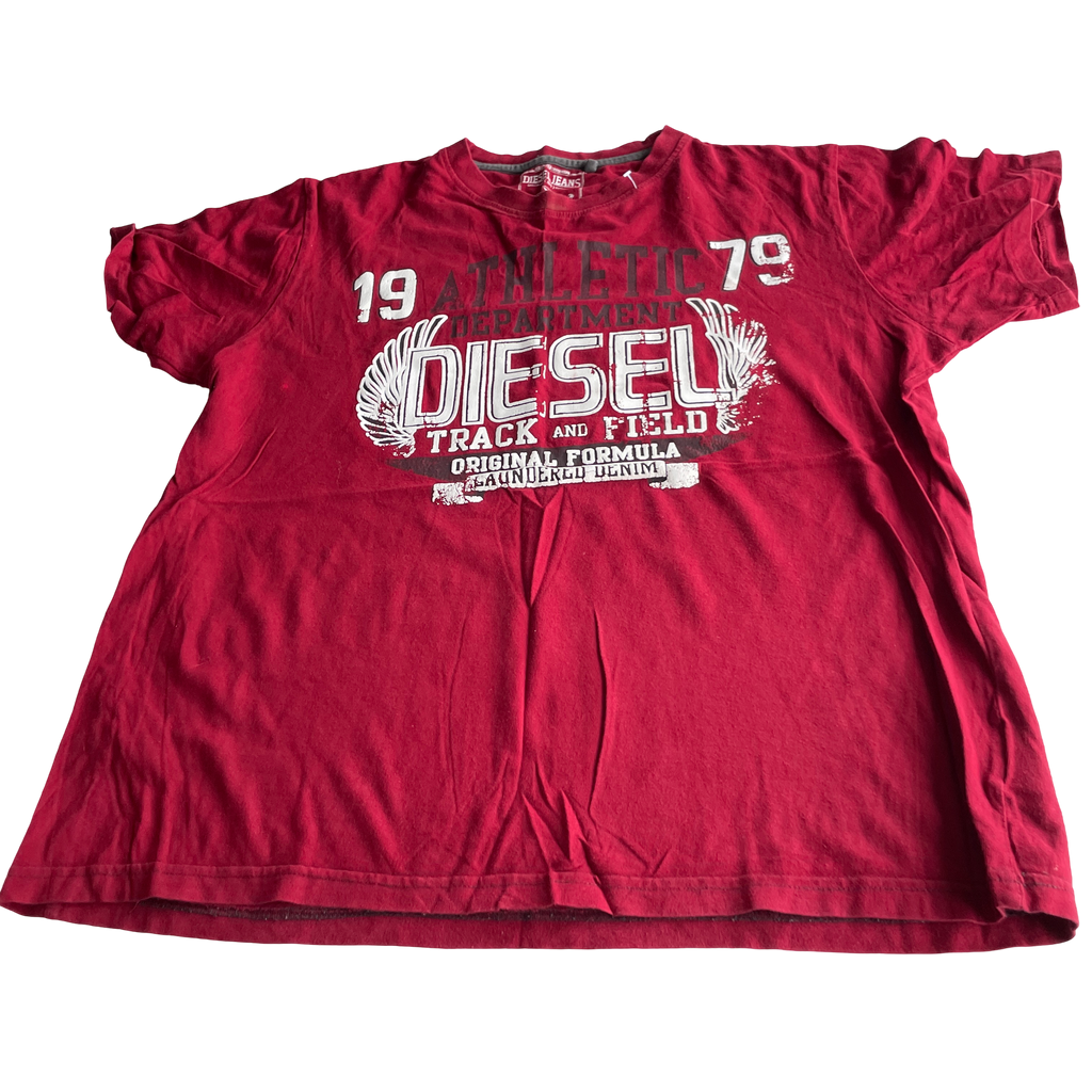  Diesel womens T-just T Shirt Deep Red L 26 W 20 SKU 5229
