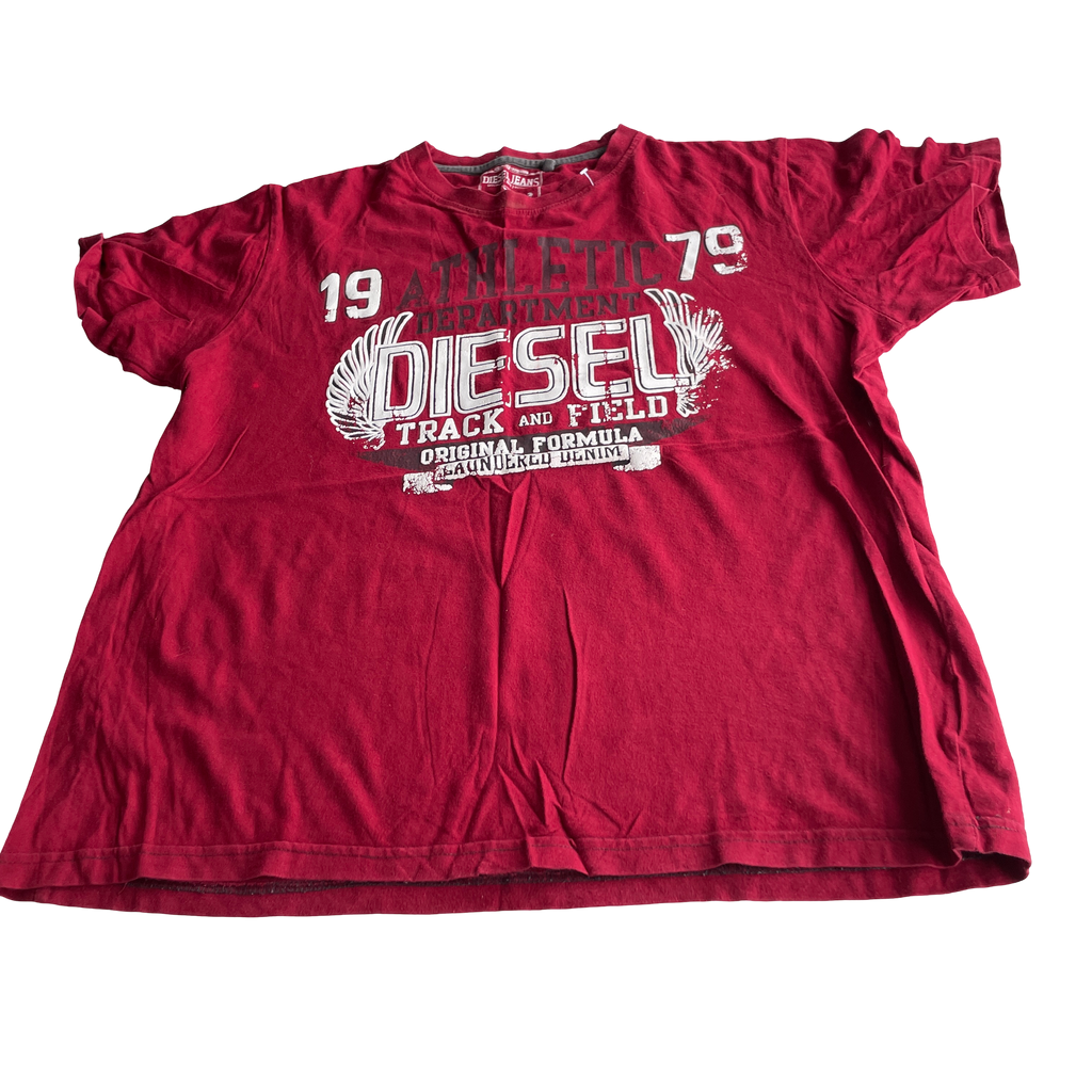 Diesel womens T-just T Shirt Deep Red L 26 W 20 SKU 5229