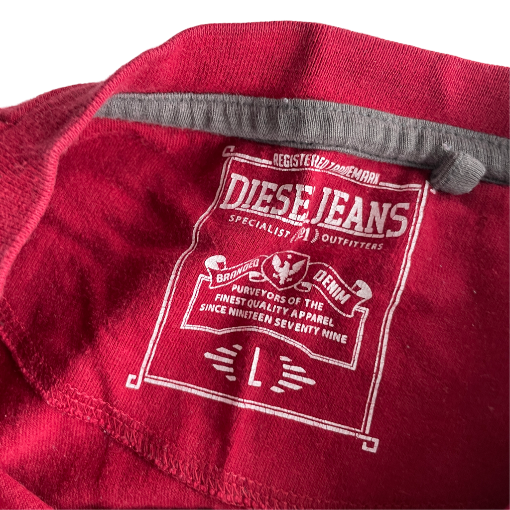 Diesel womens T-just T Shirt Deep Red L 26 W 20 SKU 5229