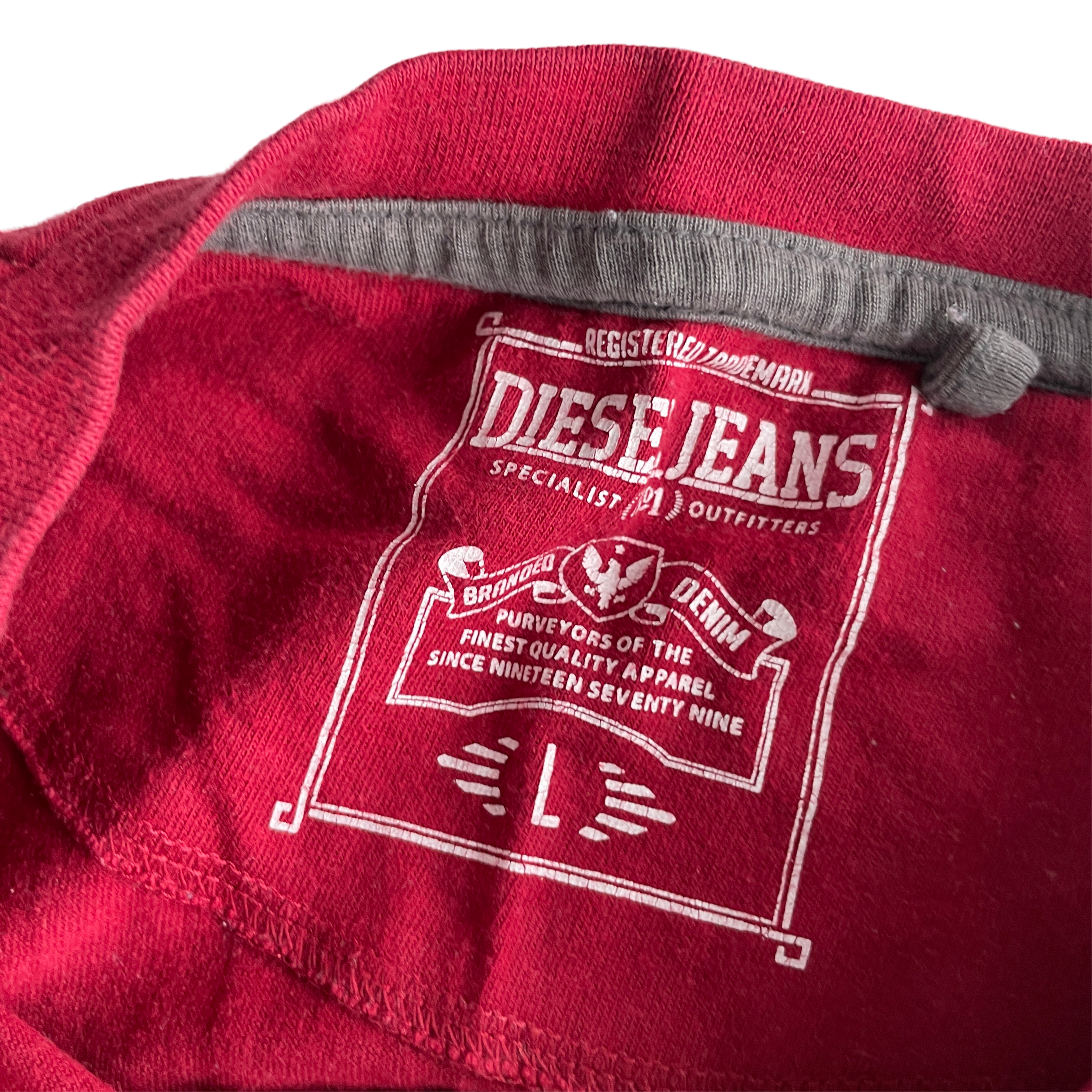 Diesel womens T-just T Shirt Deep Red L 26 W 20 SKU 5229