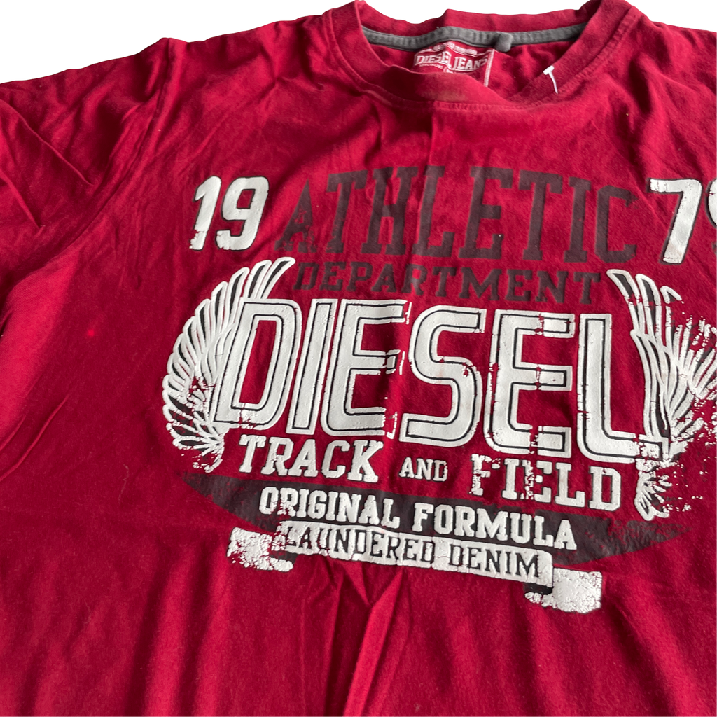 Diesel womens T-just T Shirt Deep Red L 26 W 20 SKU 5229