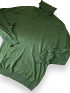 Vintage y2k LONG SLEEVE TURTLE NECK GREEN JUMPER SIZE 2XL