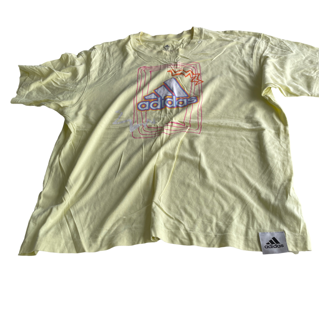 Vintage Yellow Adidas Love Unites Graphic T-shirt