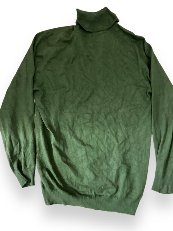 Vintage y2k LONG SLEEVE TURTLE NECK GREEN JUMPER SIZE 2XL