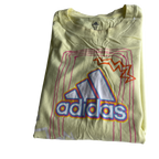 Vintage YELLOW adidas yellow T-shirt adidas Love Unites Graphic &nbsp;L 27 W 21 SKU 5230