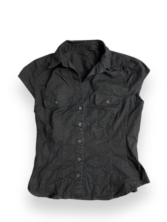 Rubynee Vintage y2k Women Solid black Sleeveless Shirt