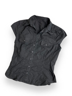 Rubynee Vintage y2k Women Solid black Sleeveless Shirt