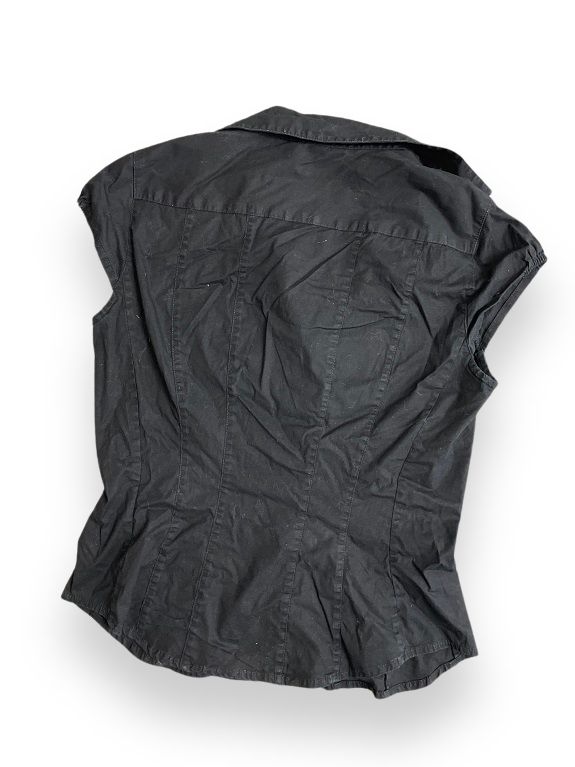 Rubynee Vintage y2k Women Solid black Sleeveless Shirt