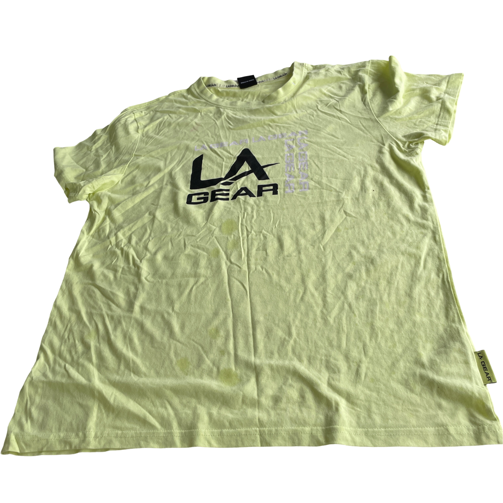 Vintage 90s LA Gear Brand Big Logo Spell Out Single Stitch Shirt SKU 5232