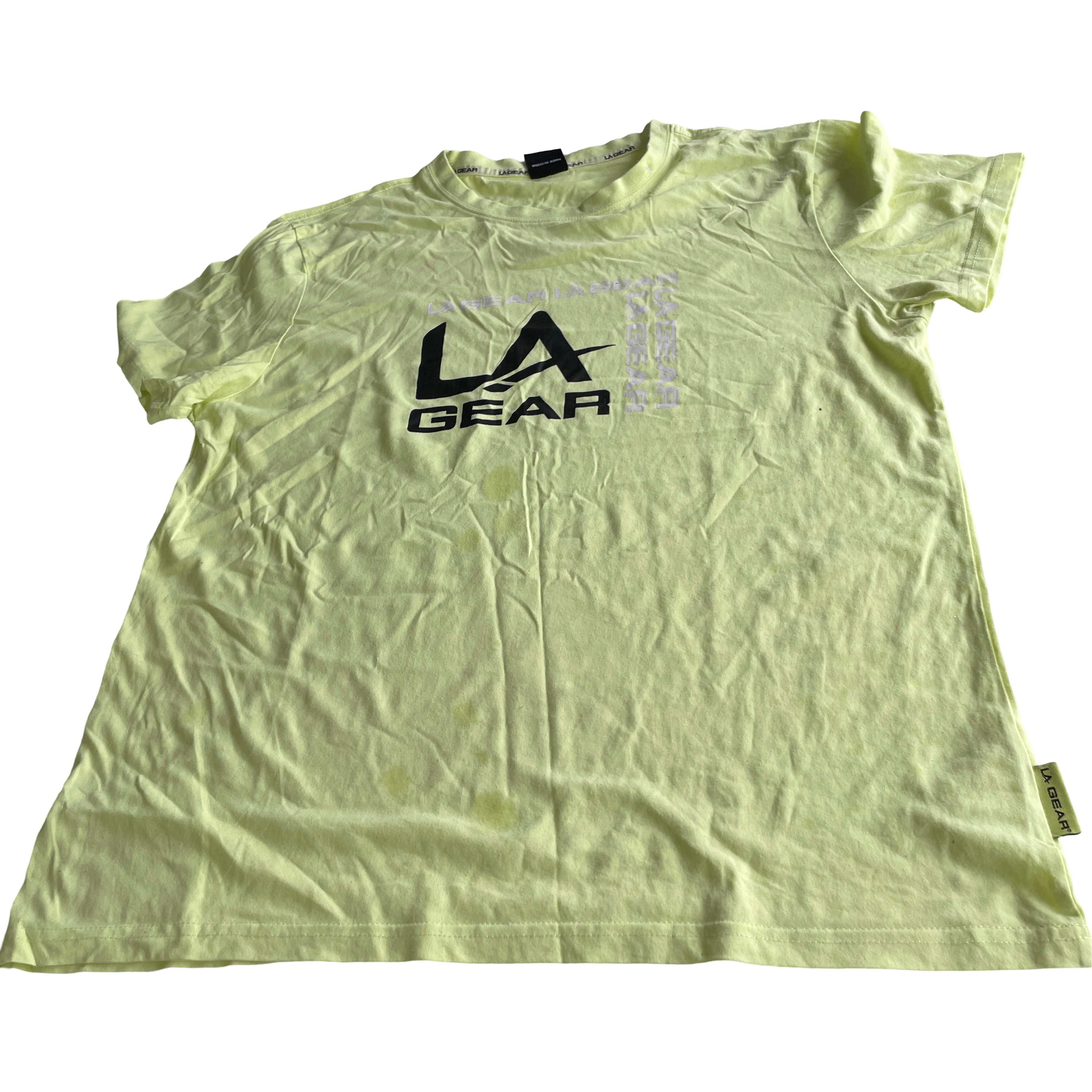 Vintage 90s LA Gear Brand Big Logo Spell Out Single Stitch Shirt