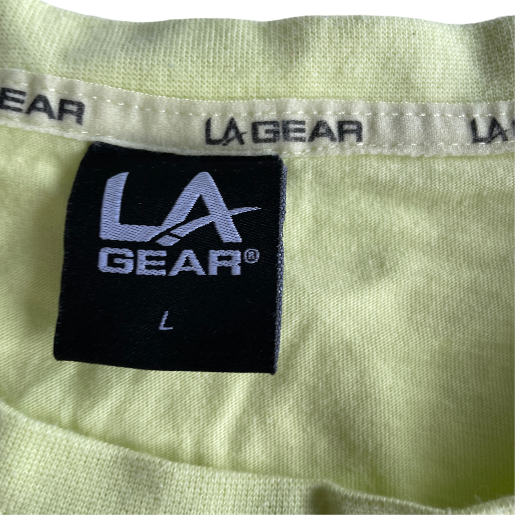 Vintage 90s LA Gear Brand Big Logo Spell Out Single Stitch Shirt SKU 5232