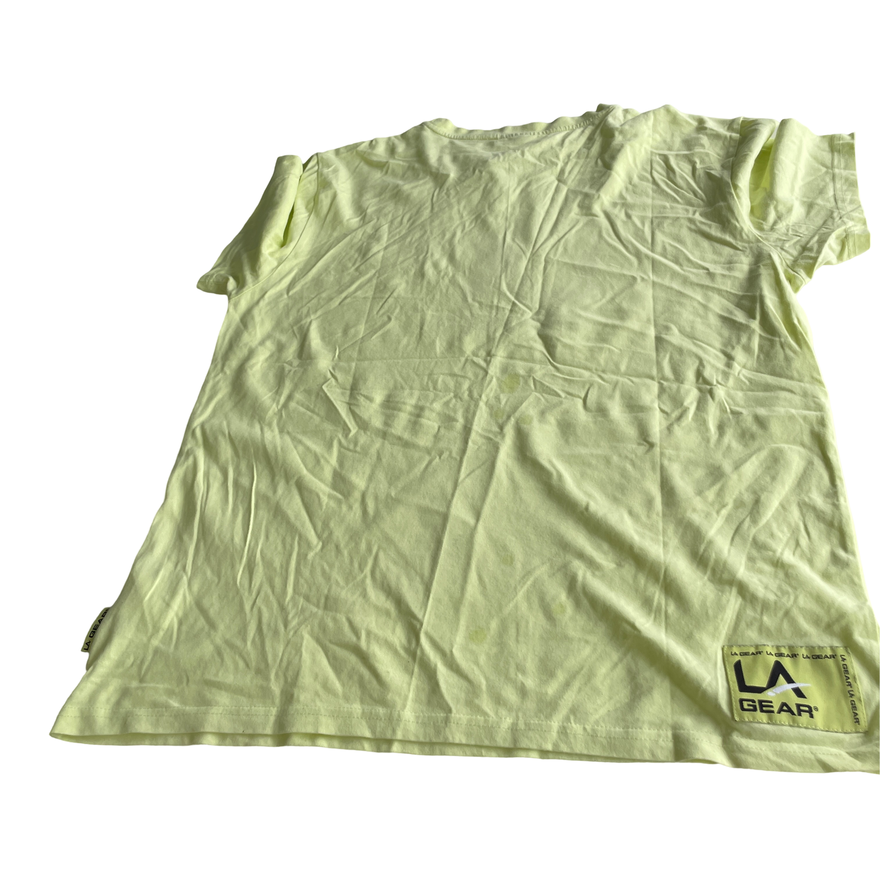 Vintage 90s LA Gear Brand Big Logo Spell Out Single Stitch Shirt SKU 5232