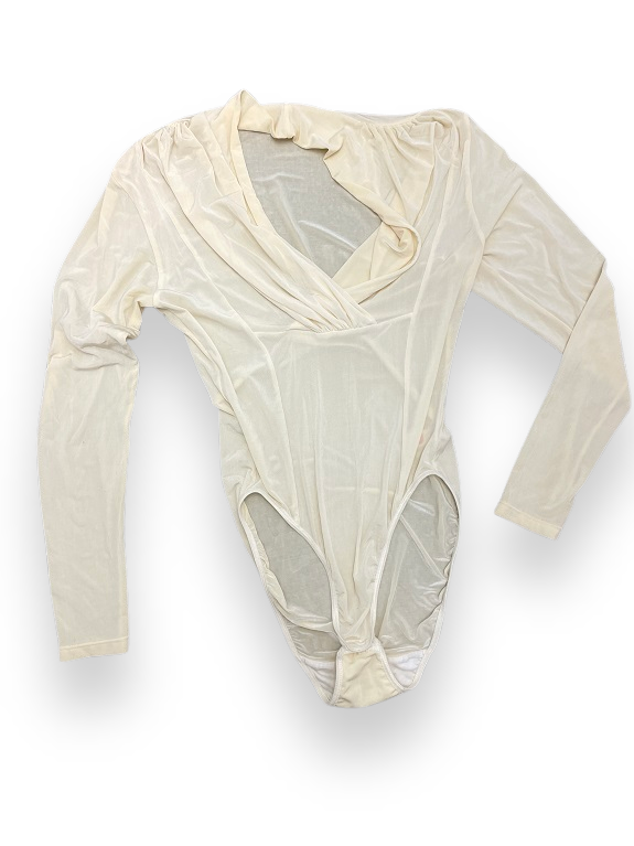Rubynee Vintage y2k woolworth ladies twist cream body suit top