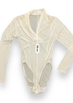 Rubynee Vintage y2k woolworth ladies twist cream body suit top