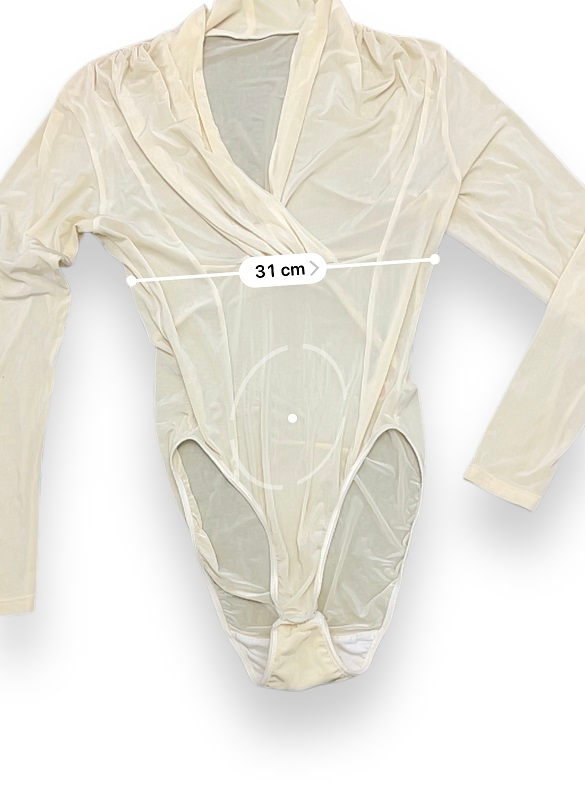 Rubynee Vintage y2k woolworth ladies twist cream body suit top