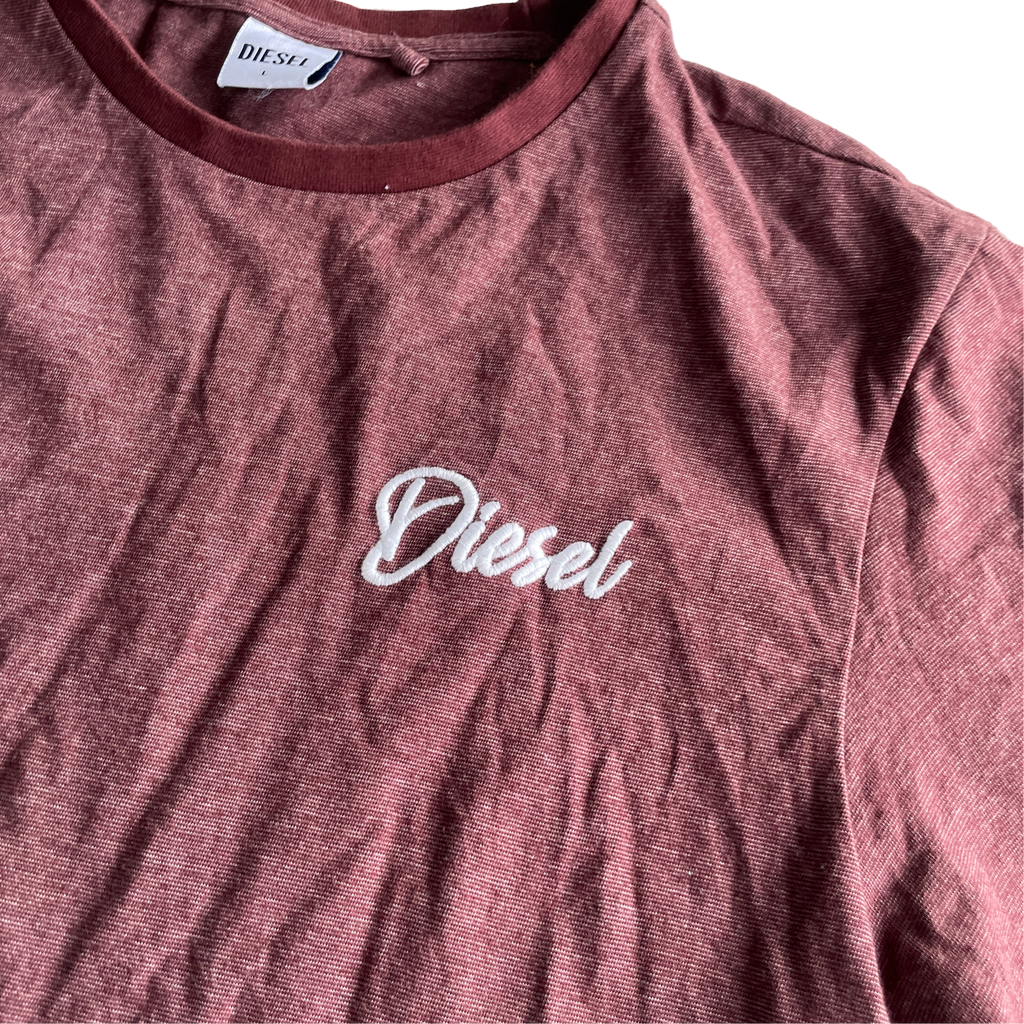 Vintage Diesel Design BROWN Tee T-shirt Streetwear Fits Size M L 29 W 19 SKU 5235
