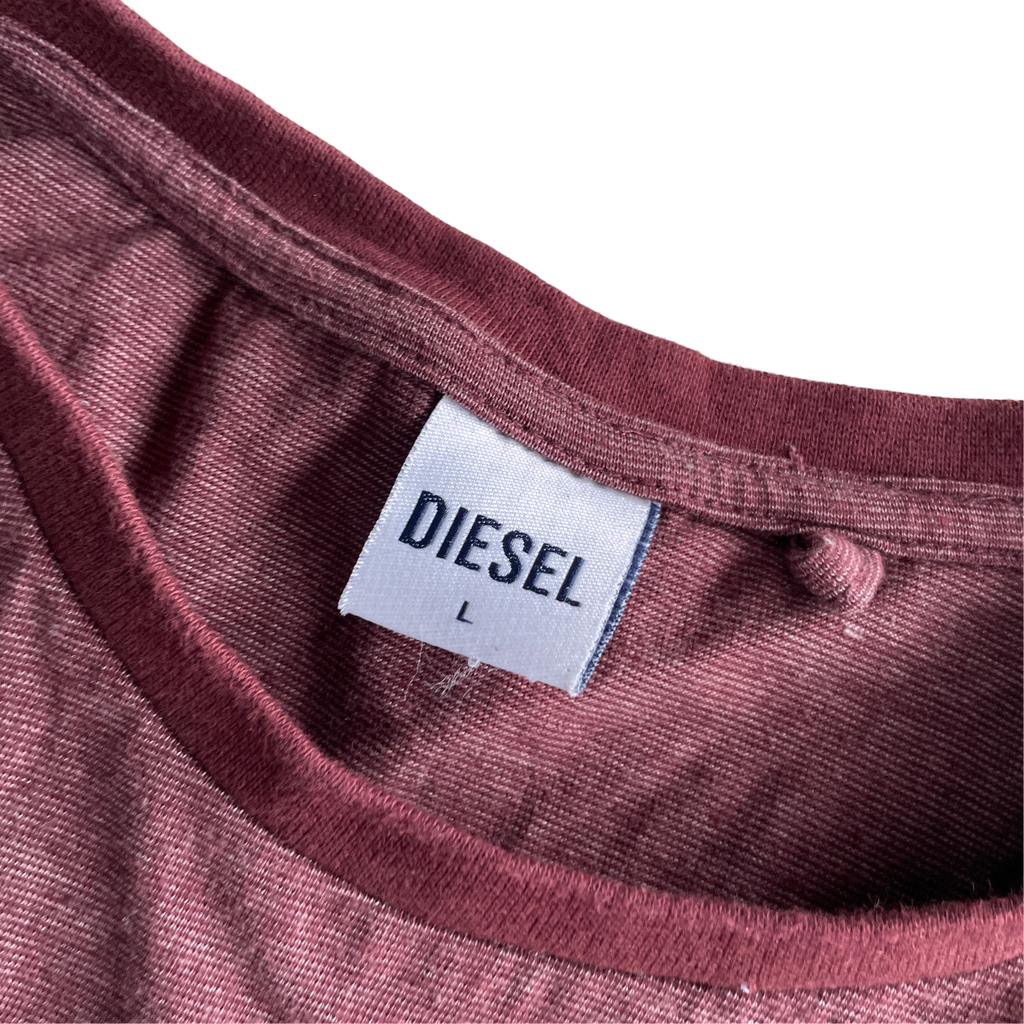 Vintage Diesel Design BROWN Tee T-shirt Streetwear Fits Size M L 29 W 19 SKU 5235