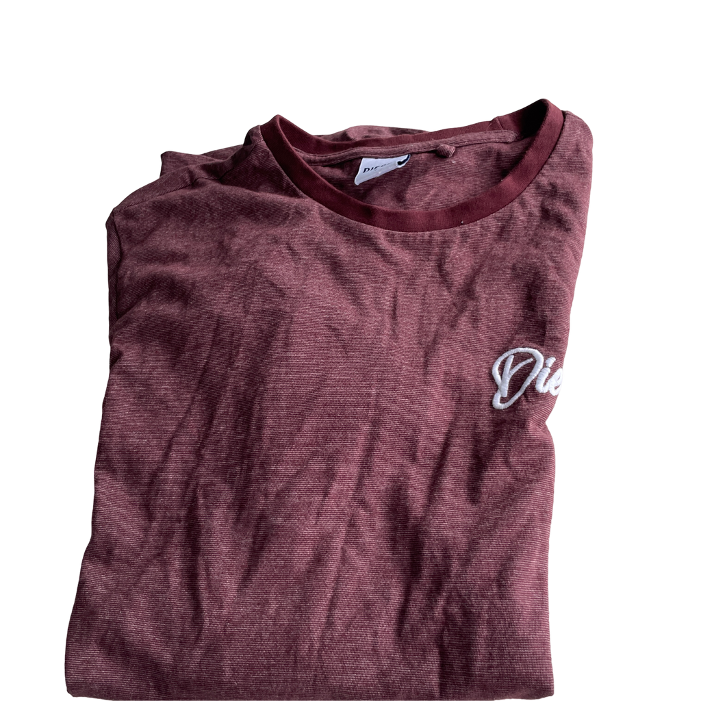 Vintage Diesel Design BROWN Tee T-shirt Streetwear Fits Size M L 29 W 19 SKU 5235