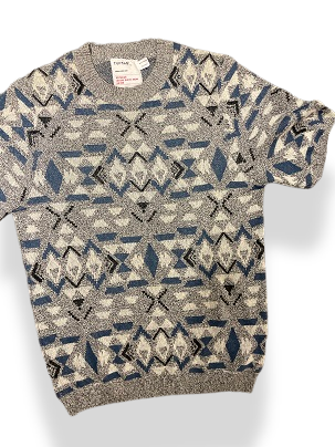 Rubynee Vintage y2k mens grey patterned sweatshirt