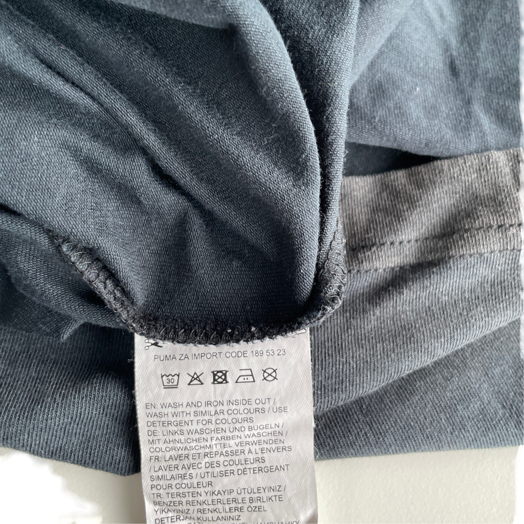 Puma Vintage Black Athleisure Tee Sz M L 29 W 20 SKU 5237