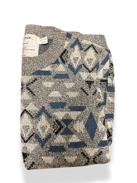 Rubynee Vintage y2k mens grey patterned sweatshirt