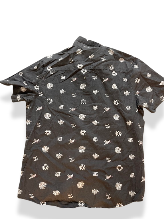 Rubynee Vintage y2k starwars grey patterned short sleeve shirt