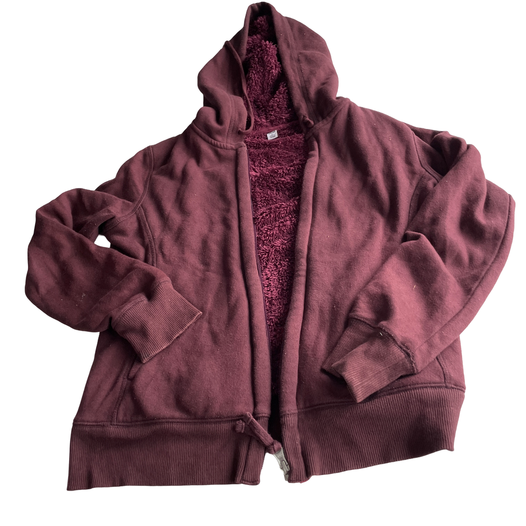  Vintage Y2K/2000s Faded Light Red Blank uniqlo Style Essential Zip Up Hoodie! fleece &nbsp;SKU 5242 L 25 W 18