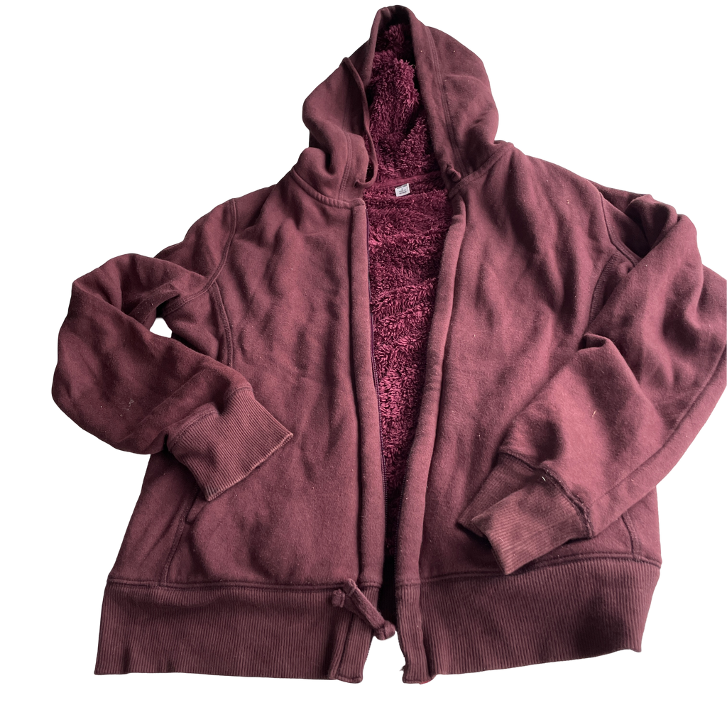 Vintage Y2K/2000s Faded Light Red Blank uniqlo Style Essential Zip Up Hoodie! fleece SKU 5242 L 25 W 18