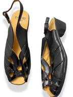 Rubynee Vintage y2k womens black leather sandal