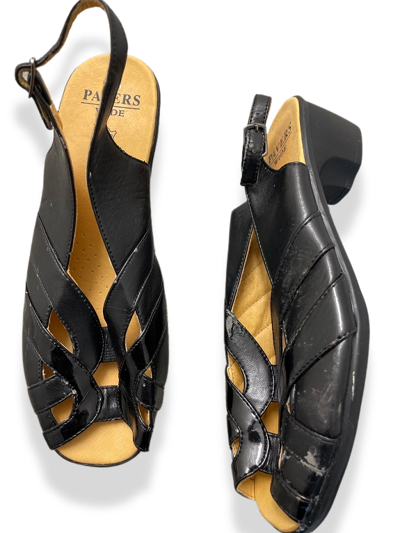 Rubynee Vintage y2k womens black leather sandal