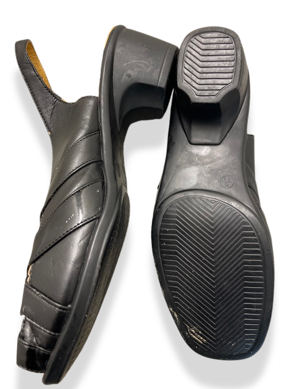 Rubynee Vintage y2k womens black leather sandal
