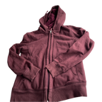 Vintage Y2K/2000s Faded Light Red Blank uniqlo Style Essential Zip Up Hoodie! fleece SKU 5242 L 25 W 18
