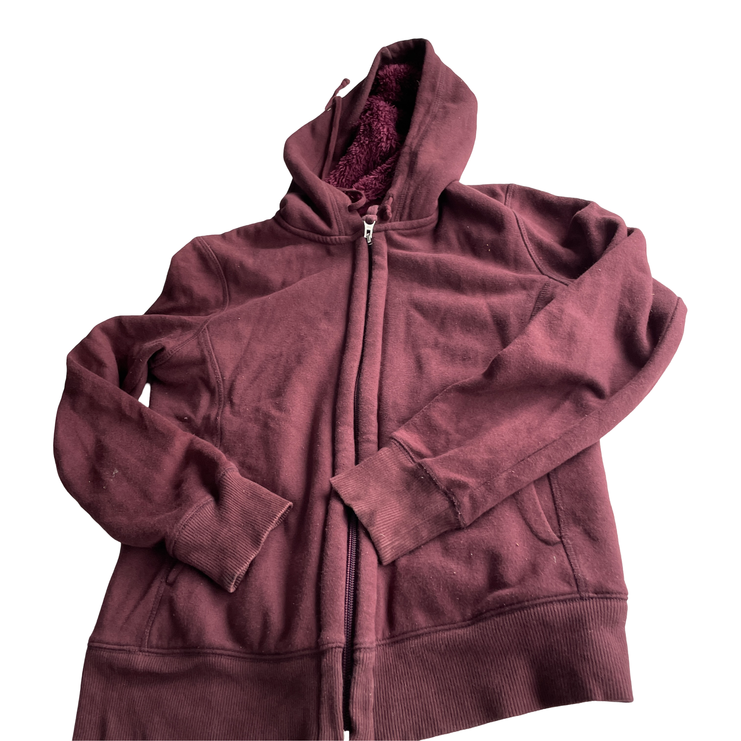Vintage Y2K/2000s Faded Light Red Blank uniqlo Style Essential Zip Up Hoodie! fleece SKU 5242 L 25 W 18