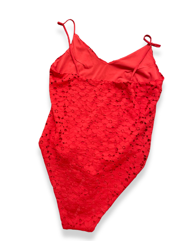 Rubynee Vintage y2k Primark Women's Red Bodysuit Size 8