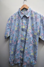 Vintage mens short sleeve summer multi large shirt
